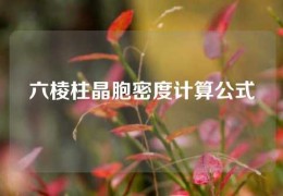 六棱柱晶胞密度计算公式