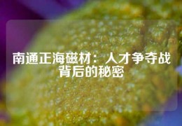 南通正海磁材：人才争夺战背后的秘密