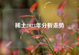 稀土2023年分析走势