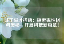 诚正磁才招聘：探索磁性材料奥秘，开启科技新篇章！