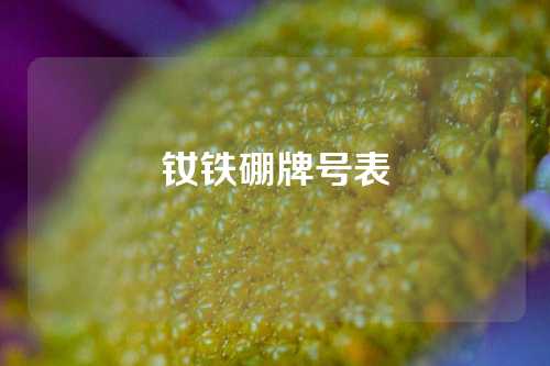 钕铁硼牌号表