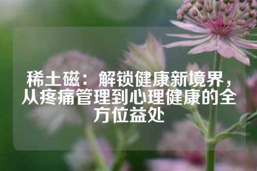 稀土磁：解锁健康新境界，从疼痛管理到心理健康的全方位益处