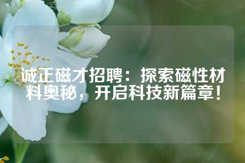 诚正磁才招聘：探索磁性材料奥秘，开启科技新篇章！