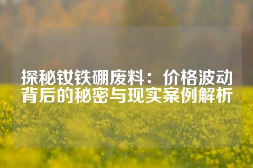 探秘钕铁硼废料：价格波动背后的秘密与现实案例解析